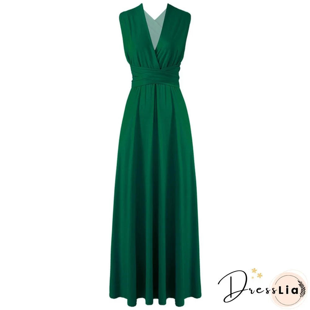 Women's Chic Wrap Maxi Dress Multi Way Wear Party Wedding Bridesmaid Dresses Evening Cocktail Long Prom Gown