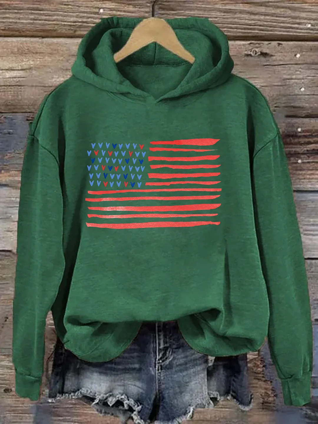 Love American Flag Hoodie