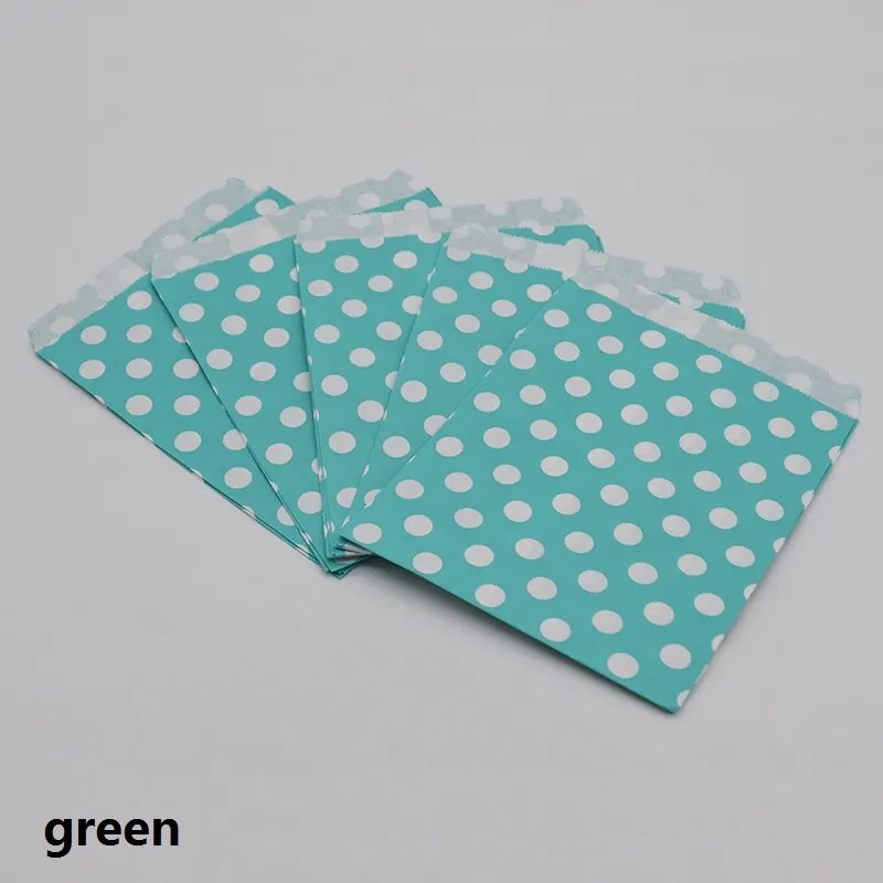 25pcs/lot 13*18cm Dot Paper Bag Candy Cookies Cupcake Bags Kids Birthday Party Foods Packaging Supplies Wedding Decoration