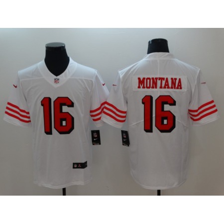 Men's San Francisco 49ers #16 Joe Montana  White Color Rush Vapor Untouchable Limited  Stitched NFL Jersey