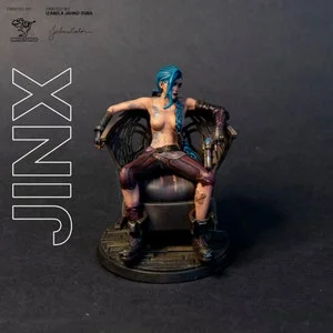Pornhint Jinx 3d print statue Collectible Fanart Miniature NSFW UNPAINTED UNSASEMBLED NSFW