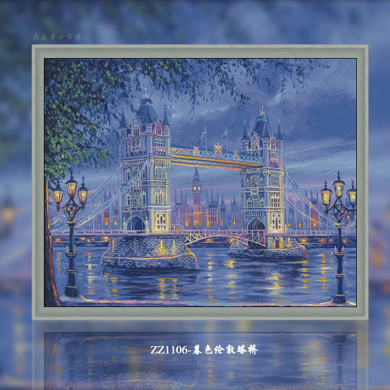 [ZZ1106-Twilight Tower Bridge]  Painting Fairy Cross Stitch