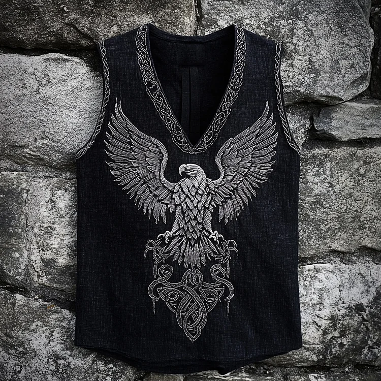 Men's Eagle Totem Celtic Knot V Neck Vest