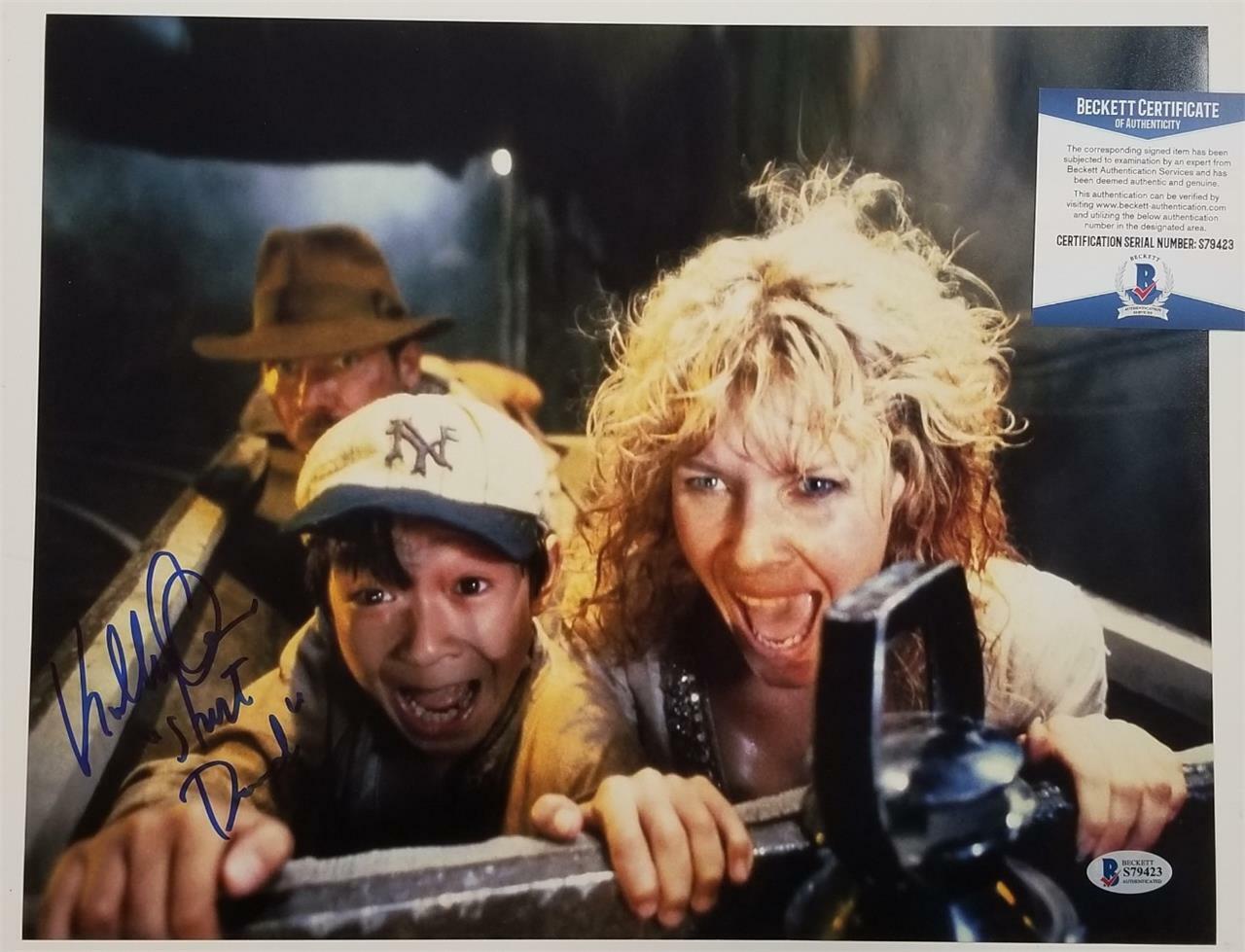 Jonathan Ke Quan signed Indiana Jones 11x14 Photo Poster painting 4 Inscription~ Beckett BAS COA