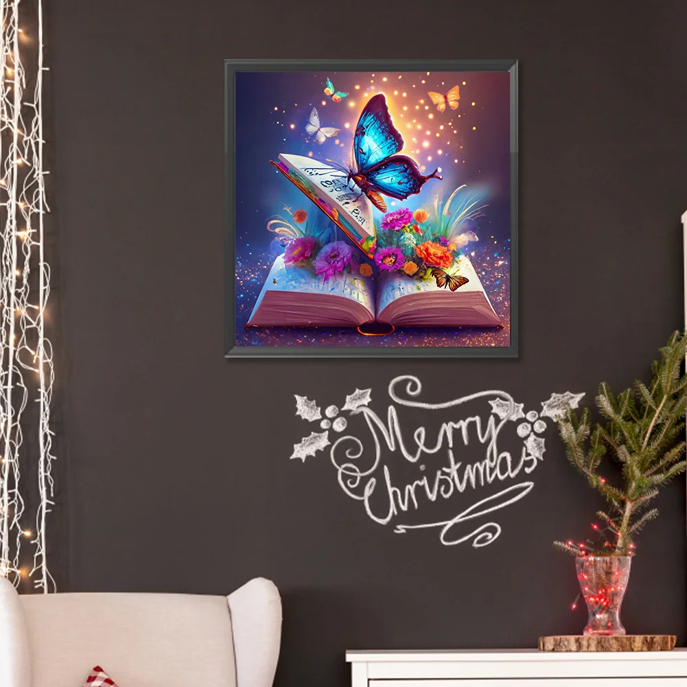 Diamond Painting - Full Round Drill - Colorful Butterfly(Canvas|30*30cm)
