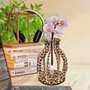Imprim&eacute; l&eacute;opard tridimensionnel en bois - Vase artisanal 5d bricolage