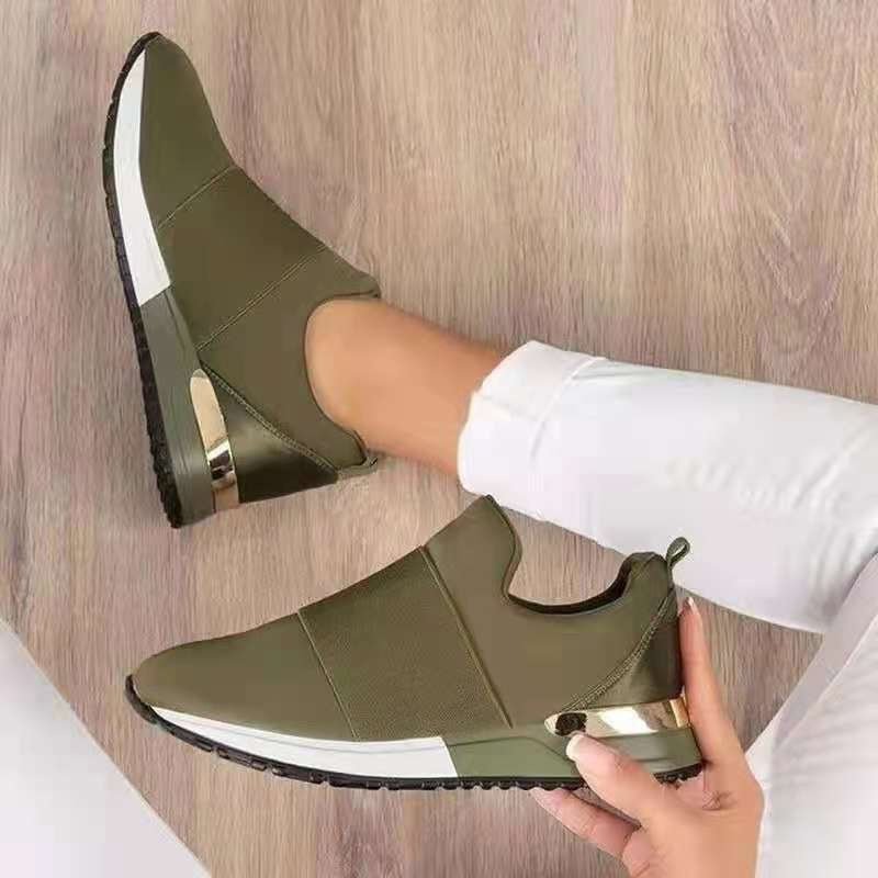 Women Mesh Breathable Sneakers Fashion Slip on Flat Casual Shoes Wedges Platform Women Lightweight Out Walking Shoes Zapatillas