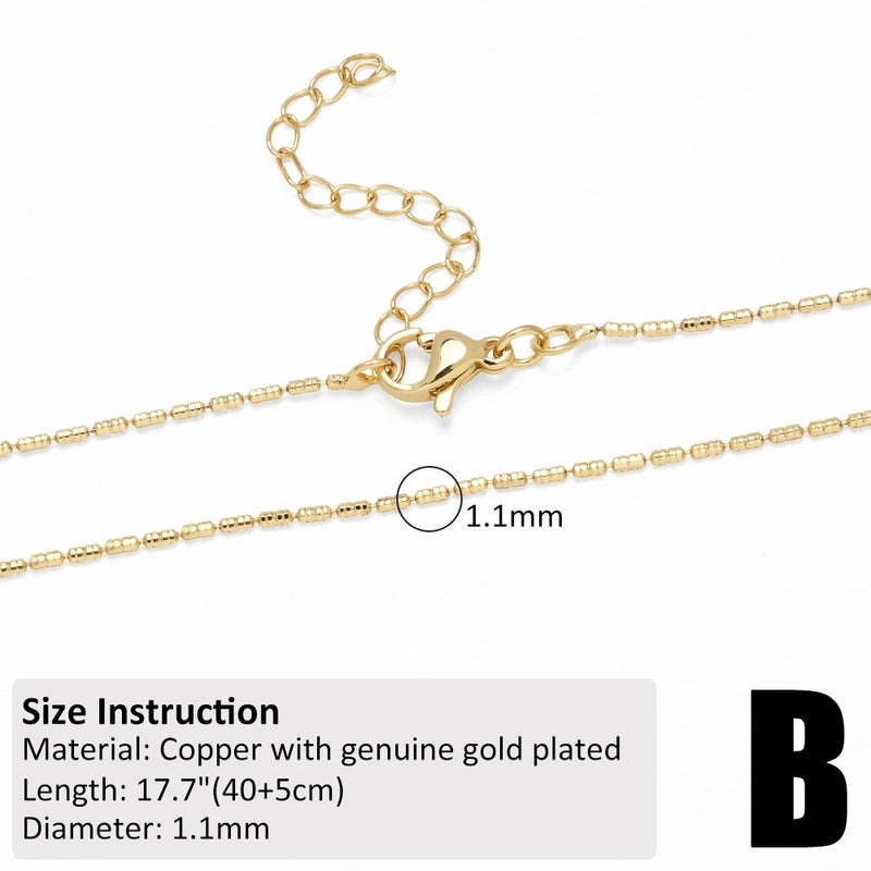 1 Piece 201 Stainless Steel 18K Gold Plated 40-45cm Diameter 4mm Jewelry Accessories Chain