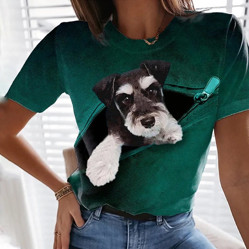 Fun Zip-Up Pet Dog Short Sleeve T-Shirt