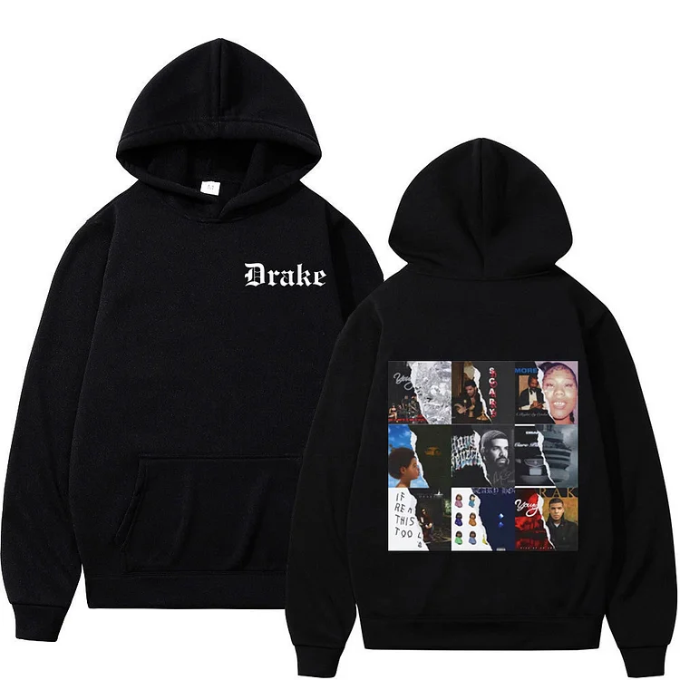 Rapper Drake Album Printed Hoodie Oversized Pullovers Street Hip Hop Hooded Sweatshirts at Hiphopee