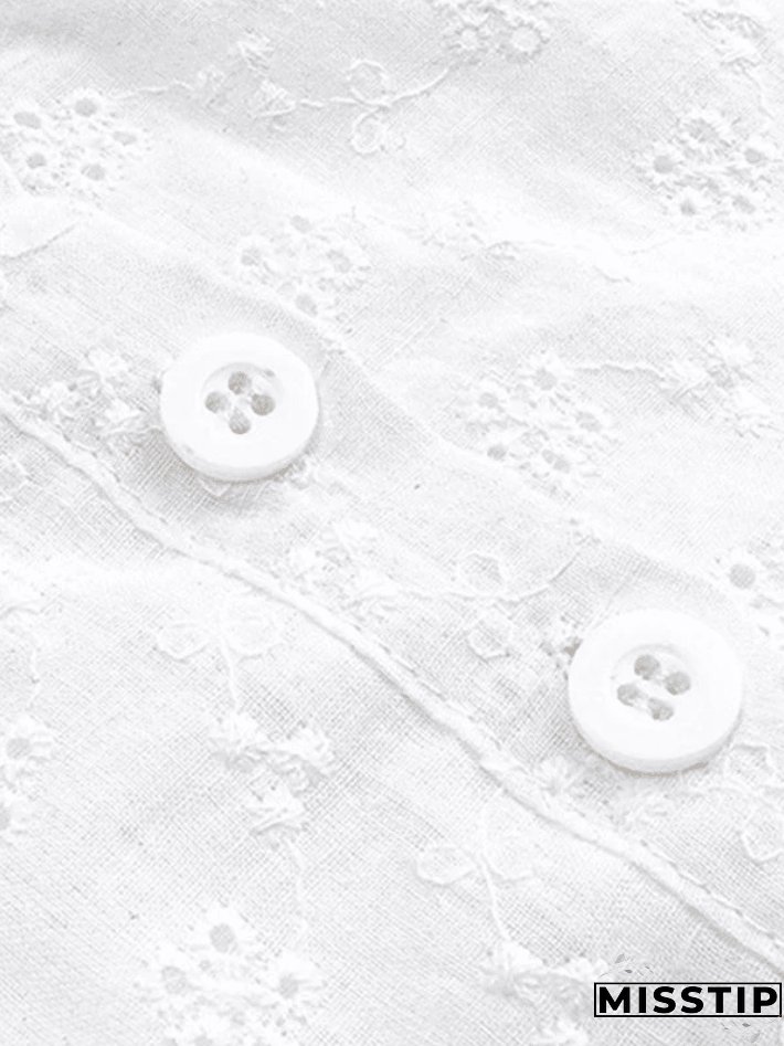 Buttoned Broderie Lace Cami Top