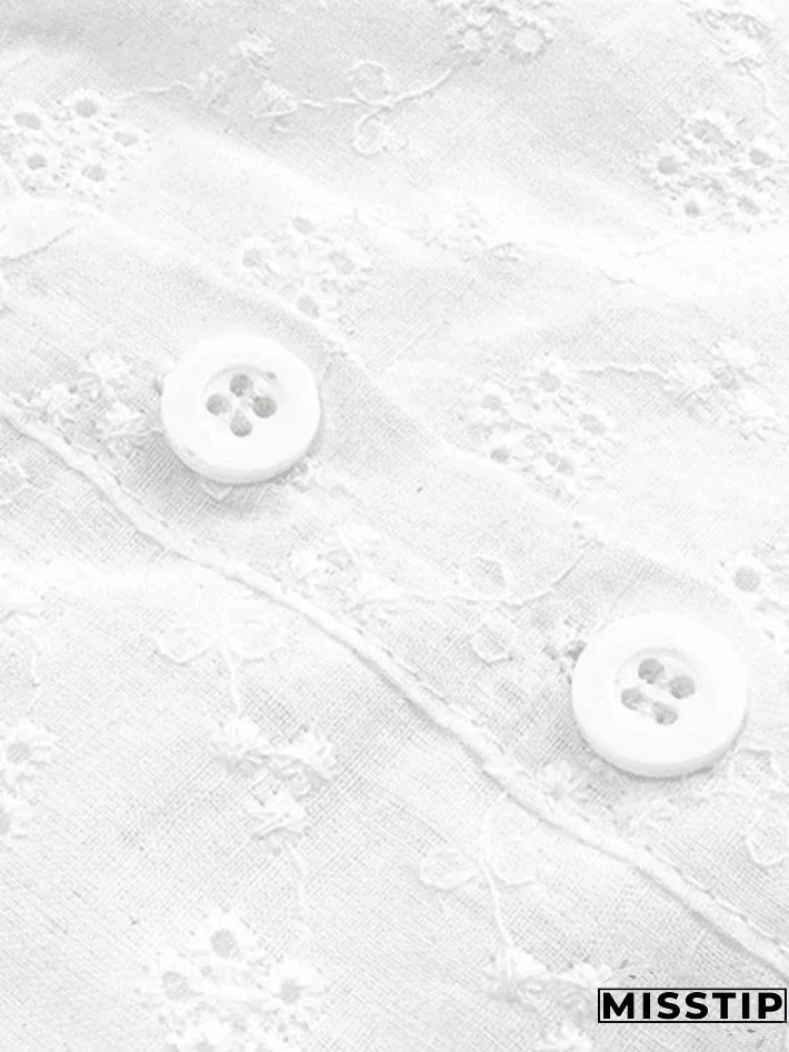 Buttoned Broderie Lace Cami Top