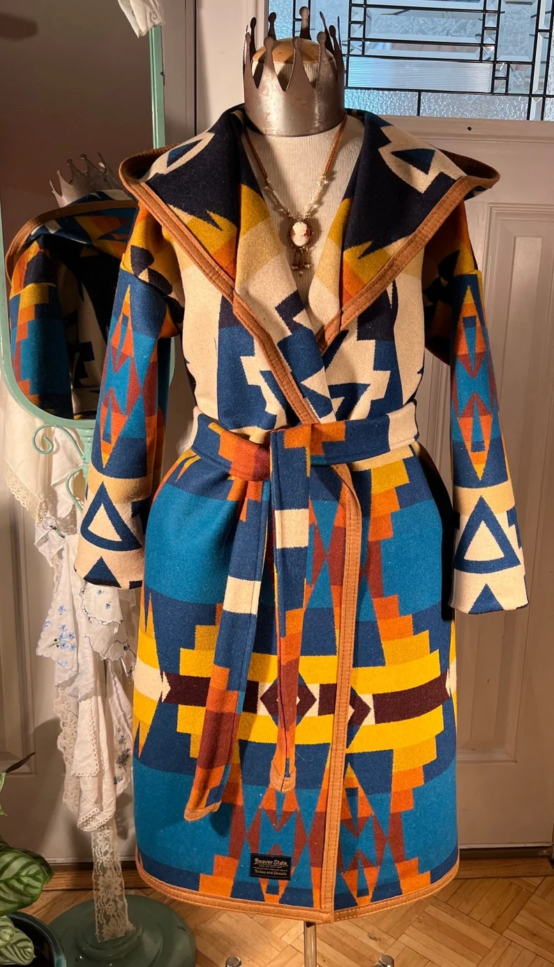 Aztec Nationality warm wollen blanket hand made coat 92b4