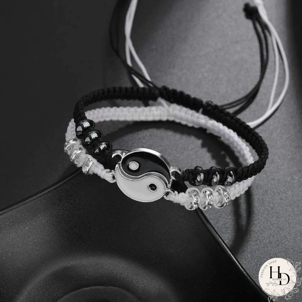YinYang Adjustable Couple Bracelets Luck Bracelets Friendships Lovers Girlfriend Valentines Gift