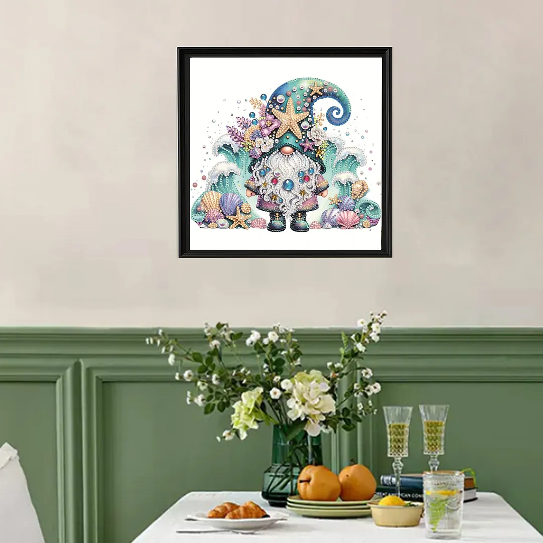 Sea Goblin Special Shaped 5D DIY Partial Drill Diamonds Dots Gem Art Kits 11.81 X11.81inch Diamond Dots Paintings Diamonds Paintings Gem Art for Adults Beginners Home Decor