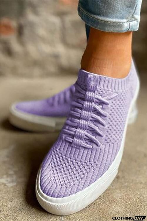 Knit Elastic Band Sneakers