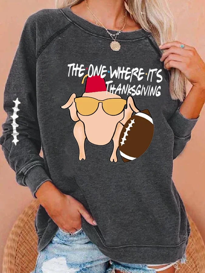 Women'S The One Where It's Thanksgiving Sweatshirt socialshop
