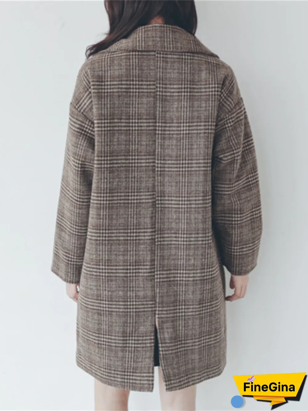 Fall Winter New Cotton Thick Plaid Woolen Coat Women Korean Fashion Slim Fit Jackets Female Turn Down Clothing Outwear