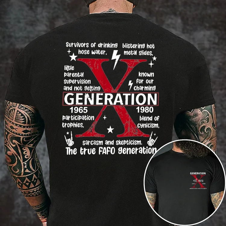 Custom Gen X EST Bothside Print T-shirt,Gen X Raised On Hose Water And Neglect ,Custom EST Bothside Print T-shirt, Sarcastic Shirt