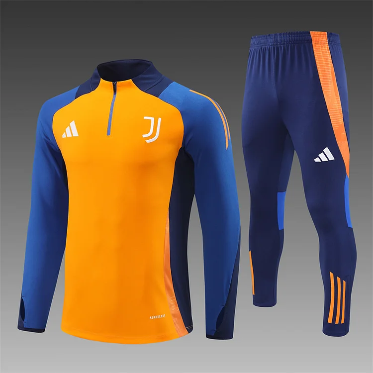 2024-25 Juventus orange half-zip training jersey