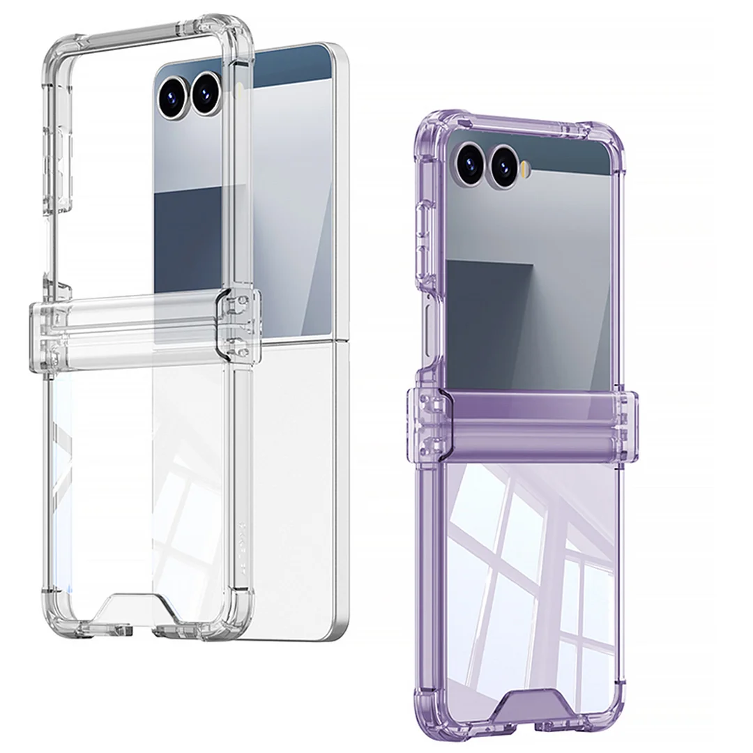 Transparent anti-fall mobile phone case suitable for Samsung Z Flip 7 mobile phone foldable fashion protective cover