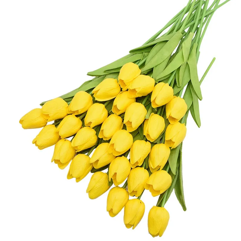 31Pcs/lot Tulips Artificial Flowers PU Calla Fake Flowers Real Touch Flowers for Wedding Decoration Home Party Decoration Favors