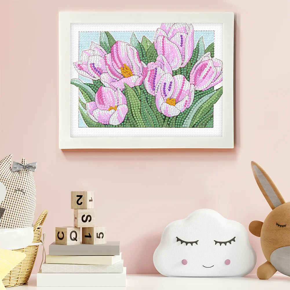 DIY Flower Full Drill Diamond Painting for Beginners(Canvas|15*20cm)【with Plastic Frame】