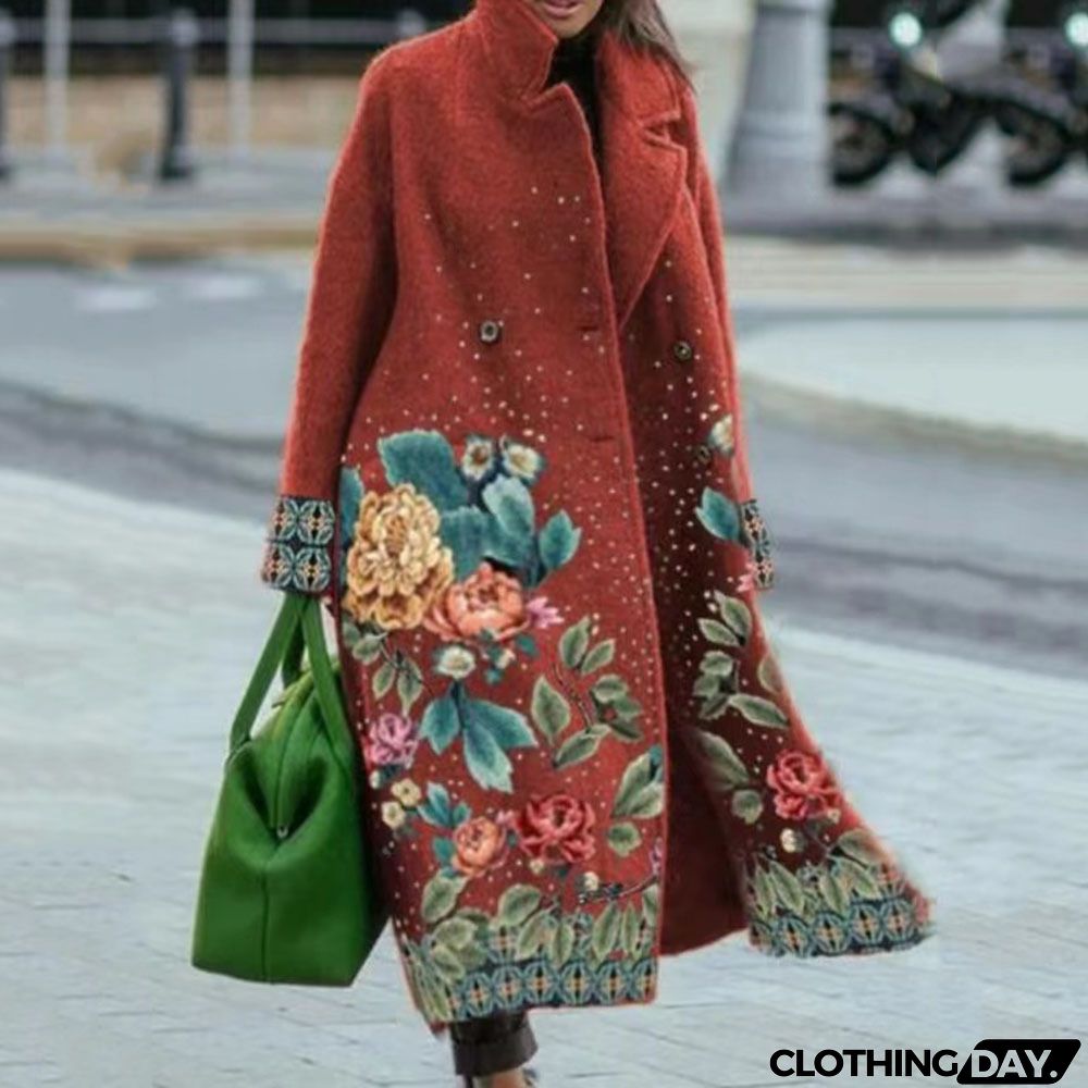 Women Fashion Autumn And Winter Long Sleeve Lapel Over Coat