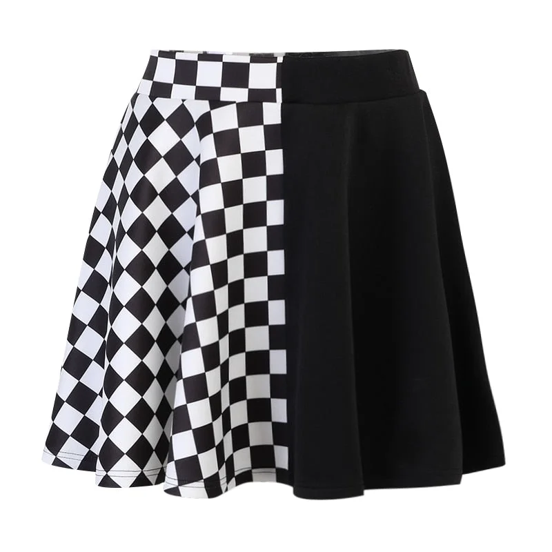 InsGoth Harajuku Y2K Red Plaid Skirt Punk Streetwear High Waist Mini Skirts Goth Grunge Patchwork A Line E Girl Preppy Skirt