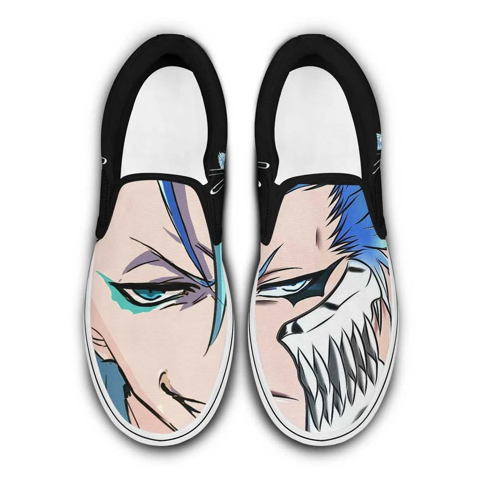 Kingofallstore - Grimmjow Slip-On Shoes Canvas Custom Anime Bleach Shoes