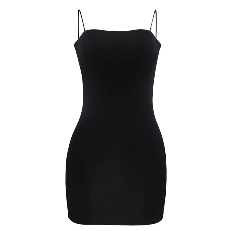 Black Halter Sleeveless Club Wear Bodycon Solid Mini Vestidos Woman Dresses Summer Clothes For Dresses