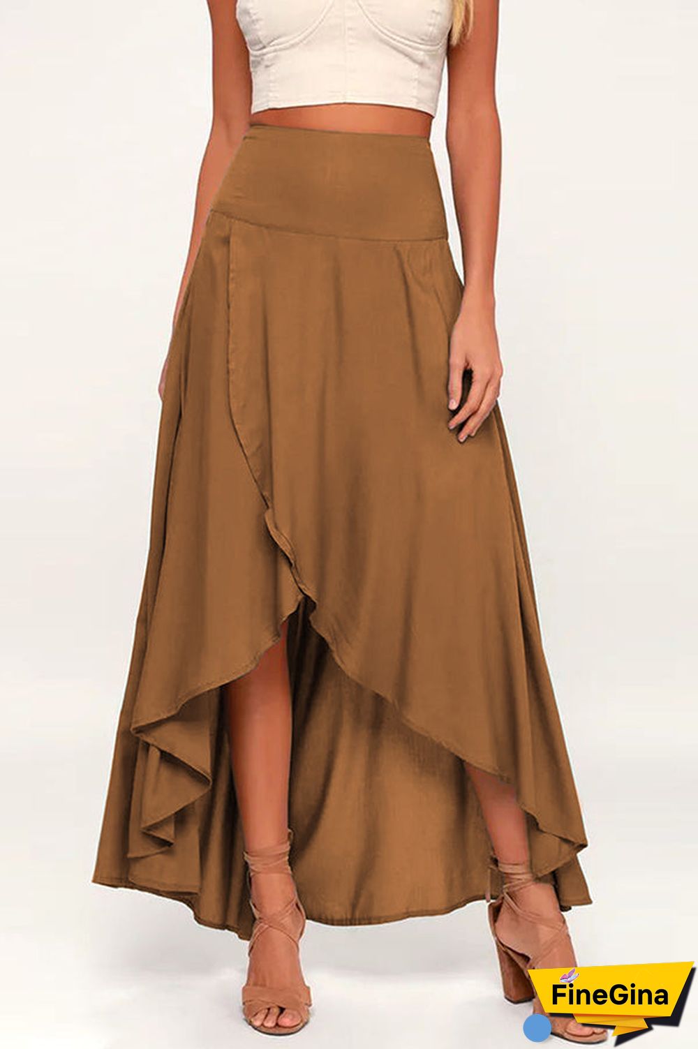 High Low Flare Shape Maxi Skirts