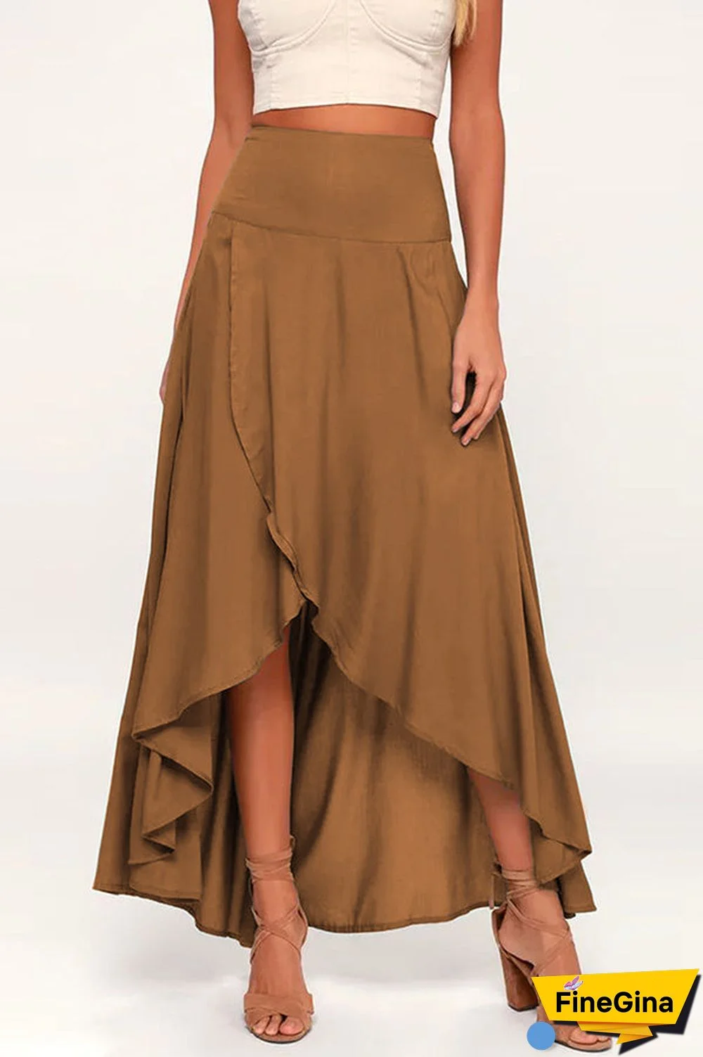 High Low Flare Shape Maxi Skirts