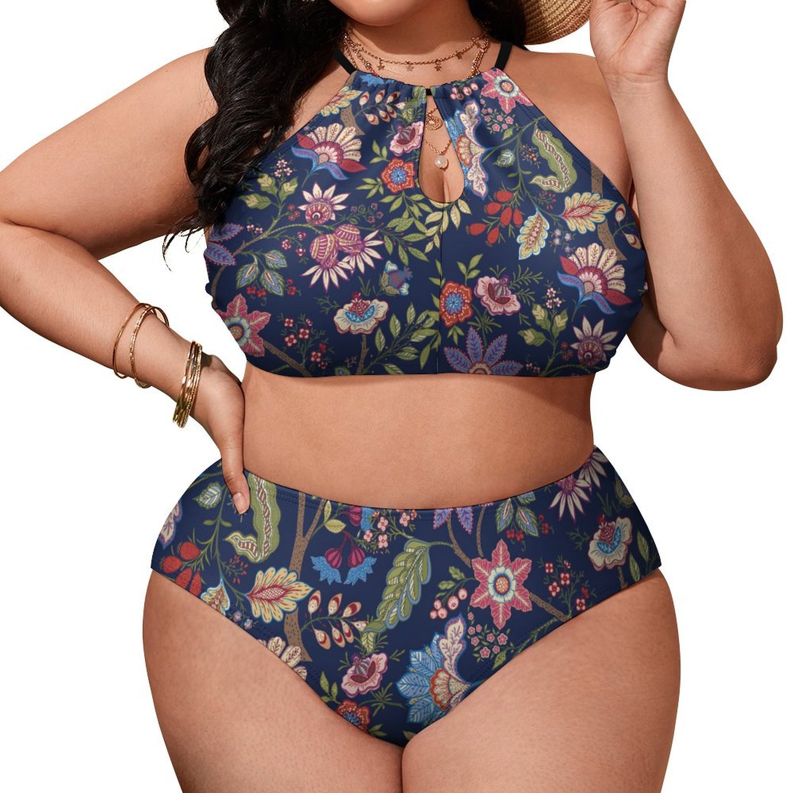 Women's Flowr High Waisted Two-Piece Plus Size Bikini Swimsuits Sets