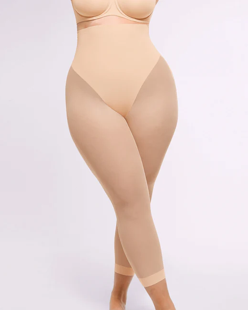 High Waist Anti-Roll Mid Compression Butt Lifting Calf-Length Shaper（Pre-Sale）