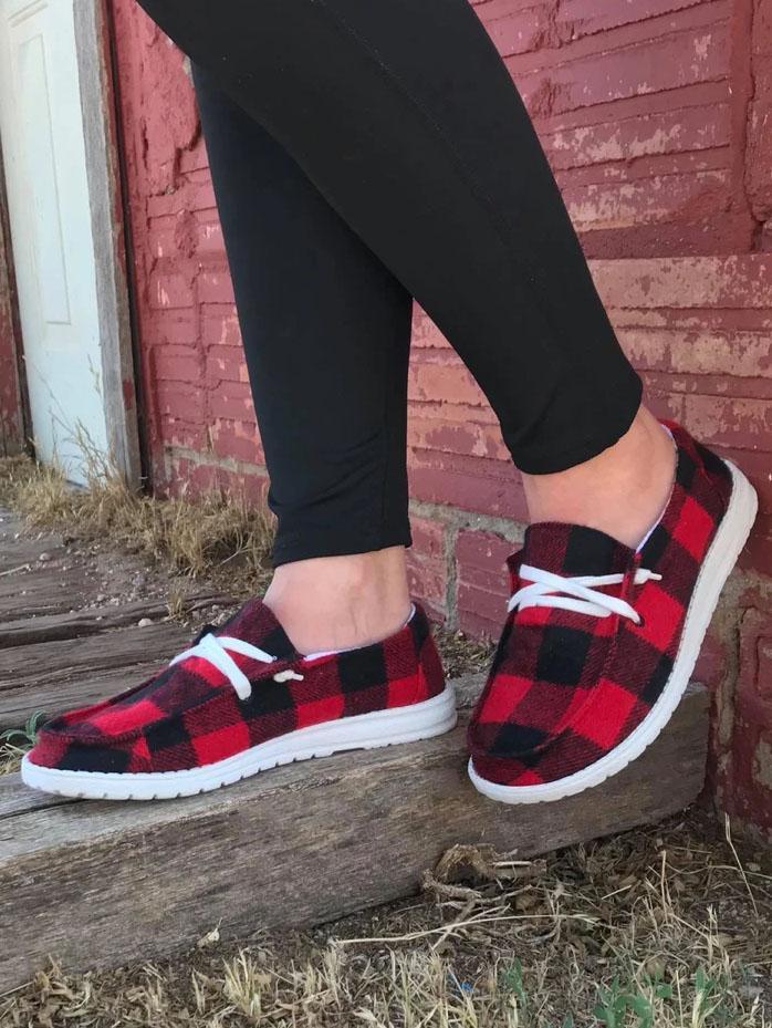 Buffalo Plaid Slip On Shoes Buffalo Plaid Slip On Shoes
