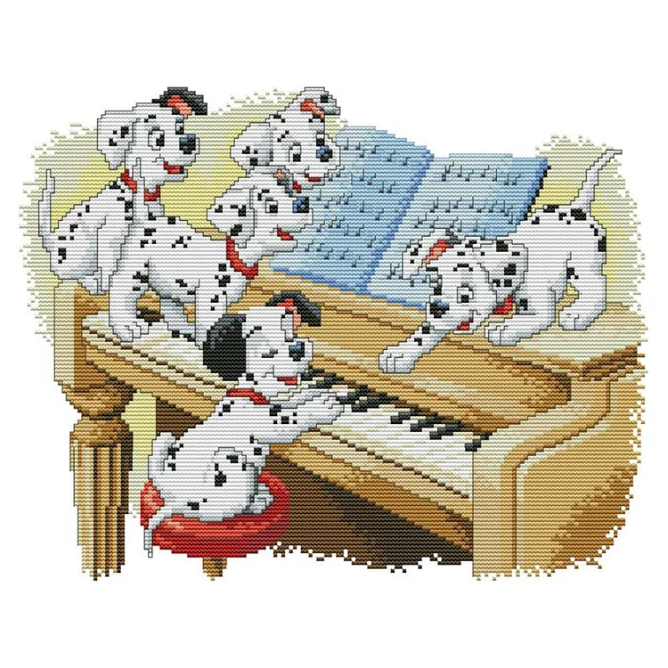 Animals - 14CT 2 Strands Threads Printed Cross Stitch Kit - 37x30cm(Canvas)