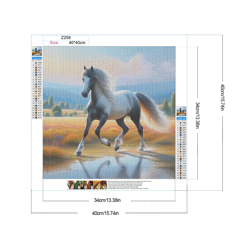 Diamond Painting - Full Round Drill - Horse(Canvas|40*40cm)