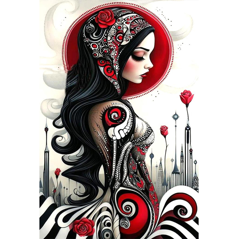 Ghost Woman 40*60cm(canvas) full round drill diamond painting