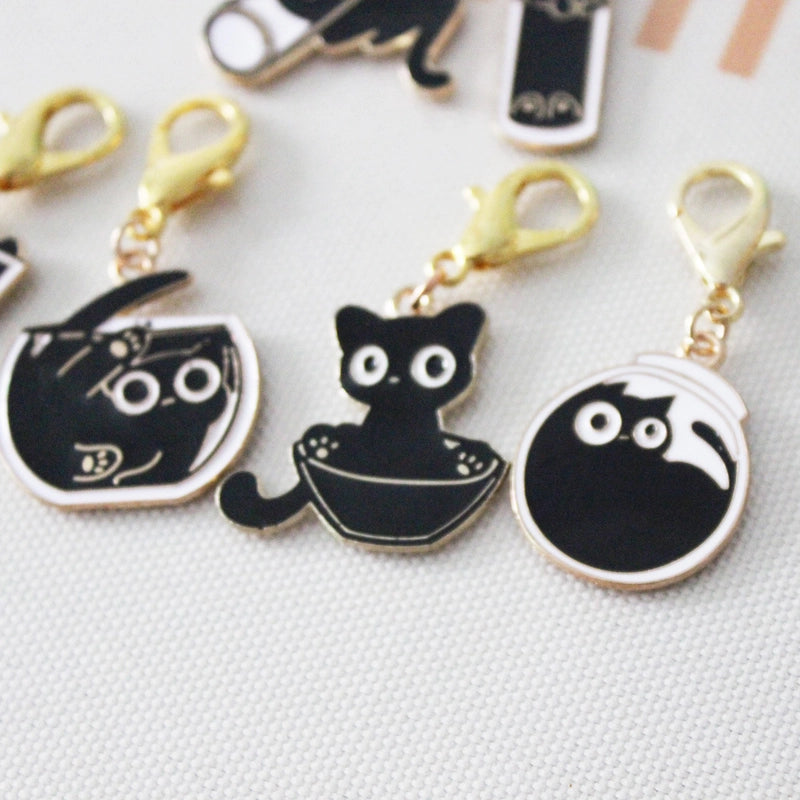 1 Set 35MM Alloy Cat Pendant Lobster Clasp Jewelry Accessories