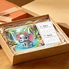 Elephant Diamond Art Monthly Flip Tabletop Calendar January 2027 - December 2028 Small Desktop Calendar Planner 24 Months for Living Room Bedroom Office Desk Gift Giving