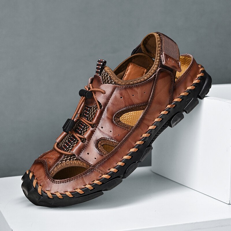 Men's Leather Handmade Classic Outdoor Sandals | ARKGET