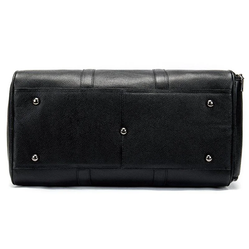 Leather Large Capacity Solid Color Duffel Bags Travelling Bag