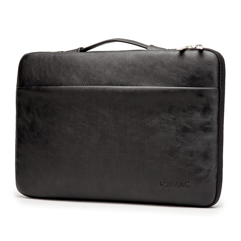 Mature Women & Men Leather Laptop Bag With Portable Liner