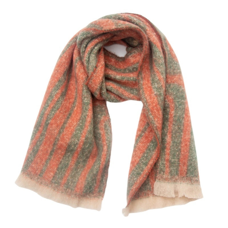 Women’s Casual Minimalist Stripe Polyester Scarf