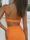 Sexy Spaghetti-Neck Skirt Suits
