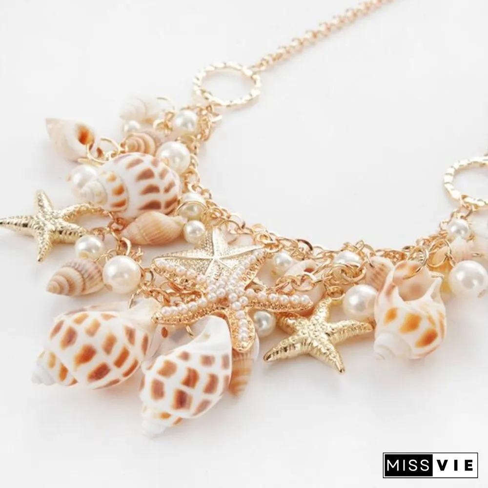 Ladies Fashion Beach Wind Starfish Wild Shell Necklace Shell Bracelet