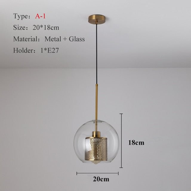 Loft Modern Pendant Light Glass Ball Hanging Lamp Kitchen Light Fixture Dining Hanglamp  Living Room Luminaire