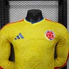Joyfball 2025/2026 Player Version Long Sleeved Colombia Home Football Jersey 1:1 Thai Quality（The player version jersey is a bit tight, please pay attention to the size selection）