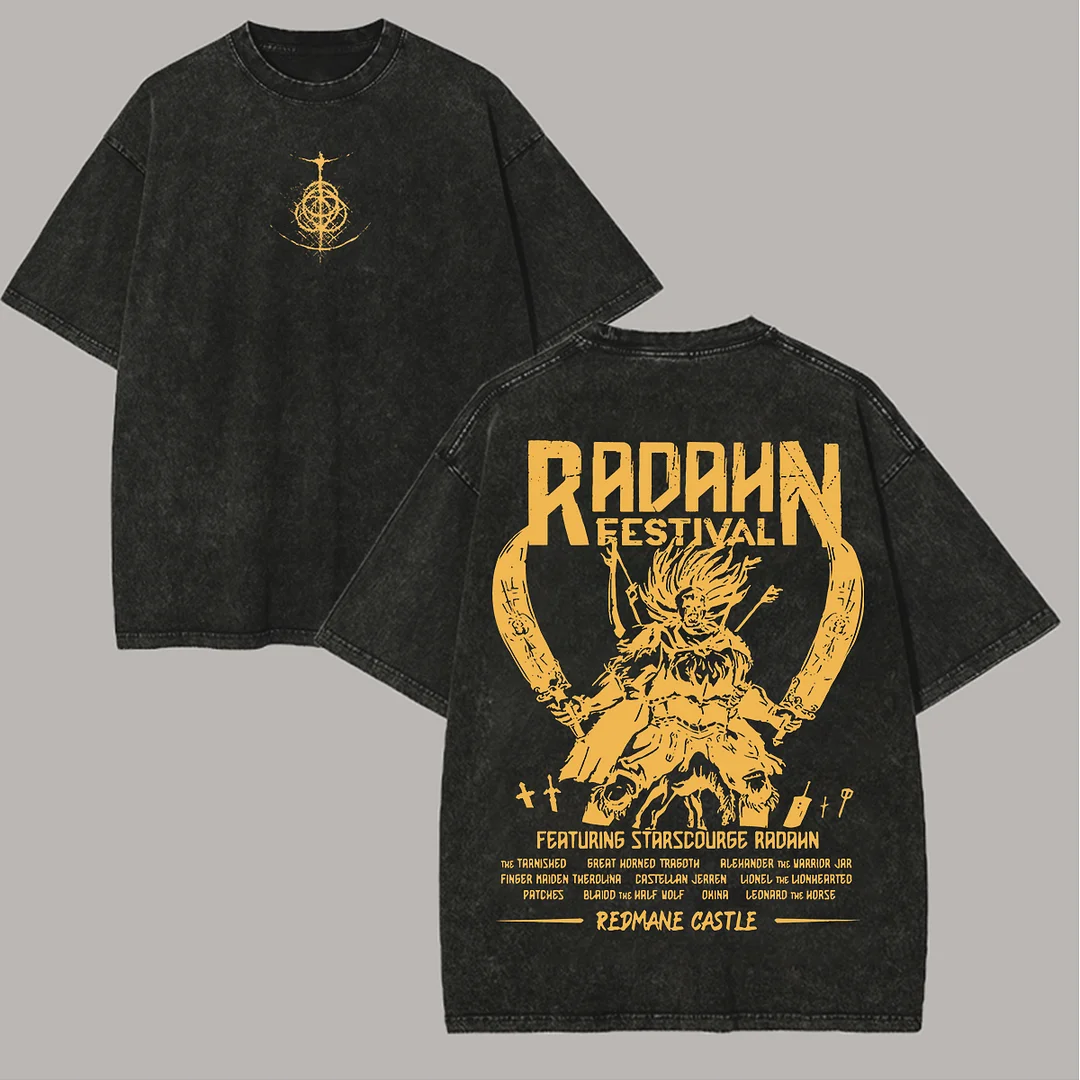 Elden Ring Radahn Festival Printed Unisex Washed T-Shirt